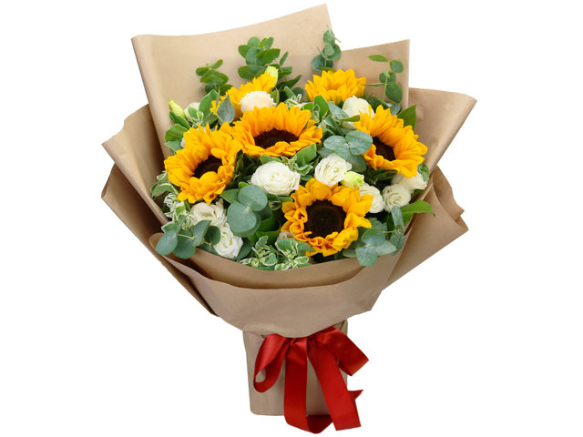 Florist Flower Bouquet - Sunflower Graduation Flower Bouquet GF01 - TGDH0816A1 Photo